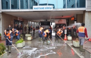 Cadde ve sokaklarda ‘korona’ temizliği