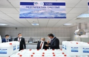 Kayseri'de dezenfektan üretimi başladı