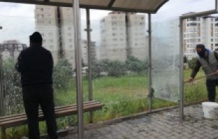 Kahramanmaraş’ta duraklarda dezenfeksiyon