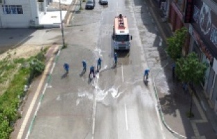 Yıldırım: Vişne Caddesi’nde Covid-19 temizliği