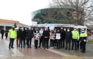 Bursa İnegöl'de Taban'dan sürücülere "yaya" uyarısı